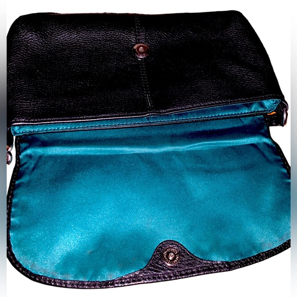 Vintage Coach Black Pebbled Hand Crafted Leather Wristlet or Clutch bag - Picture 4 of 12